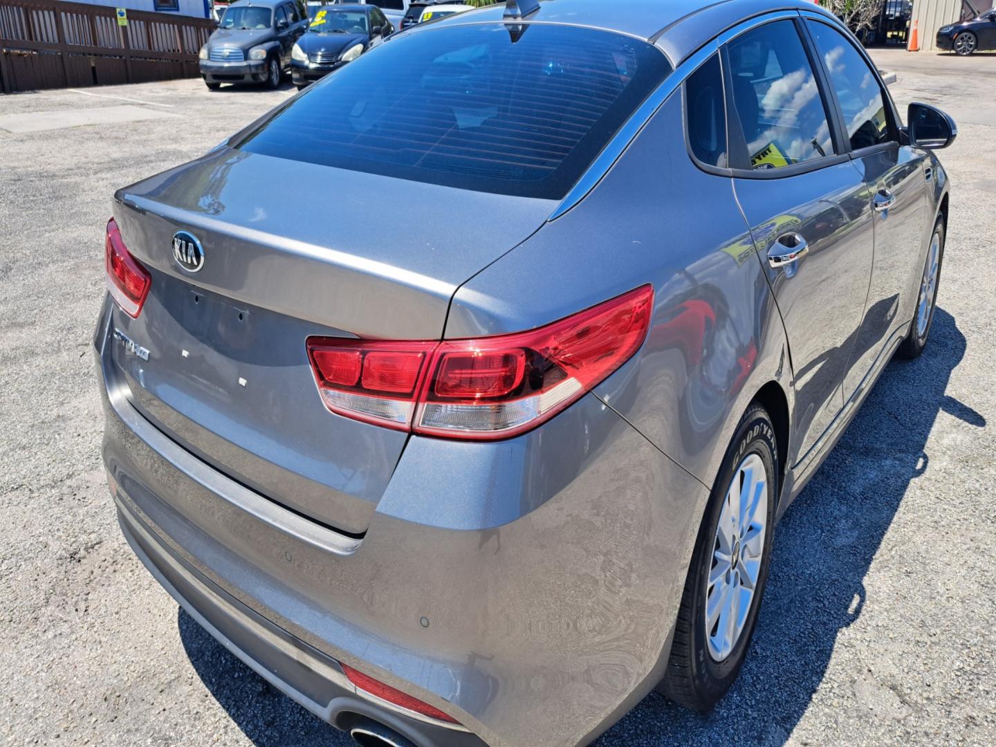 2018 Grey Kia Optima LX (5XXGT4L33JG) with an 2.4L L4 DOHC 16V engine, 6A transmission, located at 1181 Aurora Rd, Melbourne, FL, 32935, (321) 241-1100, 28.132914, -80.639175 - Photo#2